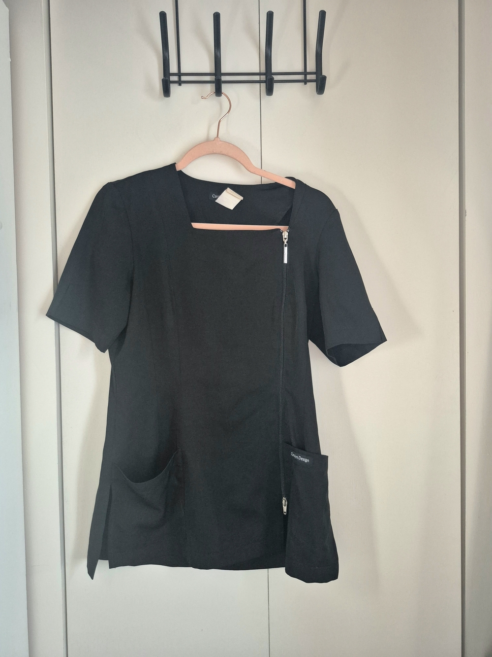 Carolyn Design Black Zip-Front Tunic Jacket